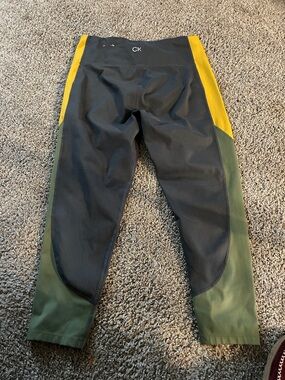 Calvin Klein Colorblock Performance Leggings - Black, Olive & Yellow